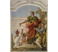 WYKUJMYTO Tableaux Célèbres Art Impression Toile Murale Tableau Charity Dispensing Alms par Battista Affiche de Art Pour un Usage Bureautique 60x90cm