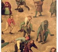 WYKUJMYTO Tableaux Célèbres Art Impression Toile Murale Tableau Détail pour enfants d'enfants jouant au saut par Pieter Bruegel l'Ancien Affiche de Art Pour un Usage Bureautique 60x90cm