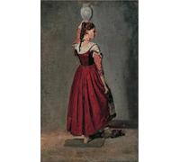 WYKUJMYTO Tableaux Célèbres Art Impression Toile Murale Tableau Femme Italienne de Jean Baptiste Camille Corot Affiche de Art Pour un Usage Bureautique 60x90cm
