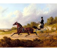 WYKUJMYTO Tableaux Célèbres Art Impression Toile Murale Tableau la célèbre confiance du trotteur dessinant un concert par John Frederick Herring Snr Affiche de Art Pour un Usage Bureautique 60x90cm