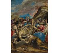 WYKUJMYTO Tableaux Célèbres Art Impression Toile Murale Tableau la Mise au tombeau du Christ par El Greco Affiche de Art Pour un Usage Bureautique 60x90cm