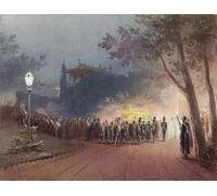 WYKUJMYTO Tableaux Célèbres Art Impression Toile Murale Tableau le cercueil avec le corps d'Alexandre Iii par Mihaly Von Zichy Affiche de Art Pour un Usage Bureautique 60x90cm