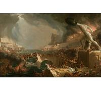 WYKUJMYTO Tableaux Célèbres Art Impression Toile Murale Tableau le Cours de l'Empire : Destruction Cole Affiche de Art Pour un Usage Bureautique 60x90cm