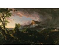 WYKUJMYTO Tableaux Célèbres Art Impression Toile Murale Tableau le cours de l'Empire, l'État sauvage par Thomas Cole Affiche de Art Pour un Usage Bureautique 60x90cm