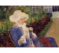 WYKUJMYTO Tableaux Célèbres Art Impression Toile Murale Tableau le jardin de Mary Cassatt Affiche de Art Pour un Usage Bureautique 60x90cm