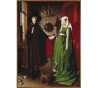 WYKUJMYTO Tableaux Célèbres Art Impression Toile Murale Tableau le tableau Arnolfini Spools de Jan Van Eyck Affiche de Art Pour un Usage Bureautique 60x90cm