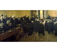 WYKUJMYTO Tableaux Célèbres Art Impression Toile Murale Tableau le Viatique d'Angelo Morbelli Affiche de Art Pour un Usage Bureautique 60x90cm