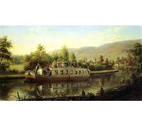 WYKUJMYTO Tableaux Célèbres Art Impression Toile Murale Tableau Les débuts du transport en commun rapide par Edward Lamson Henry Affiche de Art Pour un Usage Bureautique 60x90cm