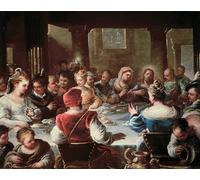 WYKUJMYTO Tableaux Célèbres Art Impression Toile Murale Tableau les noces de Cana par un artiste célèbre Affiche de Art Pour un Usage Bureautique 60x90cm