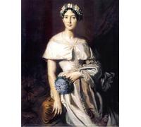WYKUJMYTO Tableaux Célèbres Art Impression Toile Murale Tableau Mademoiselle Marie-therese De Cabarrus par Théodore Chasseriau Affiche de Art Pour un Usage Bureautique 60x90cm