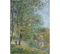 WYKUJMYTO Tableaux Célèbres Art Impression Toile Murale Tableau Matin Près Du Loing Matin Près Du Loing d'Alfred Sisle Affiche de Art Pour un Usage Bureautique 60x90cm