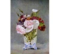 WYKUJMYTO Tableaux Célèbres Art Impression Toile Murale Tableau Nature mortefleurs d'Edouard Manet Affiche de Art Pour un Usage Bureautique 60x90cm