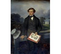 WYKUJMYTO Tableaux Célèbres Art Impression Toile Murale Tableau Portrait de Gustave De Maupassant par Louis Hippolyte Bellange Affiche de Art Pour un Usage Bureautique 60x90cm