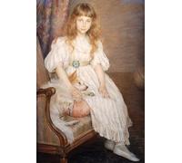 WYKUJMYTO Tableaux Célèbres Art Impression Toile Murale Tableau Portrait De Mademoiselle Adeline Pozanska Enfant par Louise Breslau Affiche de Art Pour un Usage Bureautique 60x90cm