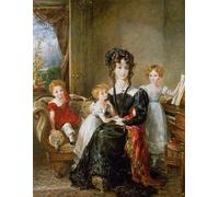 WYKUJMYTO Tableaux Célèbres Art Impression Toile Murale Tableau Portrait d'Elizabeth Lea et de ses enfants par John Constable Affiche de Art Pour un Usage Bureautique 60x90cm