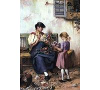 WYKUJMYTO Tableaux Célèbres Art Impression Toile Murale Tableau Préparation du bouquet de la mariée par Laszlo Pataky Von Sospatak Affiche de Art Pour un Usage Bureautique 60x90cm