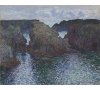 WYKUJMYTO Tableaux Célèbres Art Impression Toile Murale Tableau Rochers à Port Goulphar Île de Claude Monet Affiche de Art Pour un Usage Bureautique 60x90cm