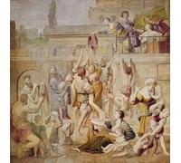 WYKUJMYTO Tableaux Célèbres Art Impression Toile Murale Tableau Sainte Cécile distribuant l'aumône par Domenichino Affiche de Art Pour un Usage Bureautique 60x90cm
