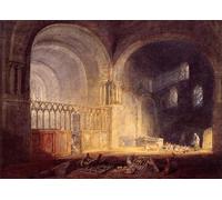 WYKUJMYTO Tableaux Célèbres Art Impression Toile Murale Tableau Transept du Prieuré d'Ewenny GlaMrganshire Mallord William Turner Affiche de Art Pour un Usage Bureautique 60x90cm