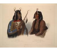 WYKUJMYTO Tableaux Célèbres Art Impression Toile Murale Tableau un Indien Assiniboin et un Indien Yanktonien par Karl Bodmer Affiche de Art Pour un Usage Bureautique 60x90cm