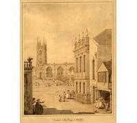 WYKUJMYTO Tableaux Célèbres Art Impression Toile Murale Tableau Voir à Warwick avec l'église St. Marys par Antonio Canal Affiche de Art Pour un Usage Bureautique 60x90cm