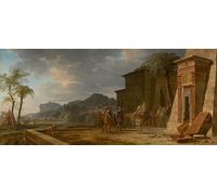 WYKUJMYTO Vintage Impressions sur Toile Art Murale Classique Art Imprimé Image Alexandre au tombeau de Cyrus le Grand de Pierre Henri de Valenciennes Pour la Décoration du Salon 60x90cm