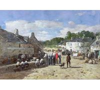 WYKUJMYTO Vintage Impressions sur Toile Art Murale Classique Art Imprimé Image Aux filles d'Eugène Louis Boudin Toile Paysage Peinture Pour la Décoration du Salon 60x90cm