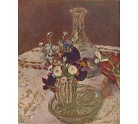 WYKUJMYTO Vintage Impressions sur Toile Art Murale Classique Art Imprimé Image Bouquet de Pensées Forget Me Nots et Marguerites About par Edouard Vuillard Pour la Décoration du Salon 60x90cm