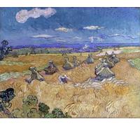WYKUJMYTO Vintage Impressions sur Toile Art Murale Classique Art Imprimé Image Champs de blé avec Faucheur Auvers de Vincent Van Gogh Toile Paysage Peinture Pour la Décoration du Salon 60x90cm