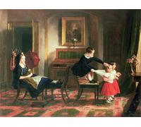 WYKUJMYTO Vintage Impressions sur Toile Art Murale Classique Art Imprimé Image Enfants jouant à et chevaux e siècle par Charles Robert Leslie Toile Paysage Peinture Pour la Décoration du Salon 60x90cm