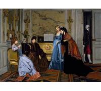 WYKUJMYTO Vintage Impressions sur Toile Art Murale Classique Art Imprimé Image Figures élégantes dans un salon sans date par Alfred Emile Stevens Pour la Décoration du Salon 60x90cm