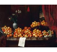 WYKUJMYTO Vintage Impressions sur Toile Art Murale Classique Art Imprimé Image Fruits par Bartolomeo Bimbi Toile Paysage Peinture Pour la Décoration du Salon 60x90cm