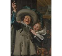 WYKUJMYTO Vintage Impressions sur Toile Art Murale Classique Art Imprimé Image Jeune homme et femme dans une auberge de Frans Hals Toile Paysage Peinture Pour la Décoration du Salon 60x90cm