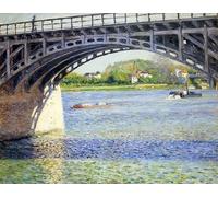 WYKUJMYTO Vintage Impressions sur Toile Art Murale Classique Art Imprimé Image le pont d'Argenteuil et la Seine par Gustave Caillebotte Toile Paysage Peinture Pour la Décoration du Salon 60x90cm