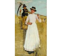 WYKUJMYTO Vintage Impressions sur Toile Art Murale Classique Art Imprimé Image Le retour des faucheurs par Henry Herbert La Thangue Toile Paysage Peinture Pour la Décoration du Salon 60x90cm