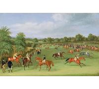 WYKUJMYTO Vintage Impressions sur Toile Art Murale Classique Art Imprimé Image Les courses d'Epsom se préparent à commencer par Pollard Toile Paysage Peinture Pour la Décoration du Salon 60x90cm