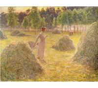 WYKUJMYTO Vintage Impressions sur Toile Art Murale Classique Art Imprimé Image les Glaneuses d'Emile Claus Toile Paysage Peinture Pour la Décoration du Salon 60x90cm