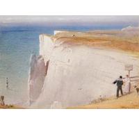 WYKUJMYTO Vintage Impressions sur Toile Art Murale Classique Art Imprimé Image l'histoire des garde-côtes Beachy Head par Albert Goodwin Toile Paysage Peinture Pour la Décoration du Salon 60x90cm