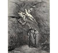 WYKUJMYTO Vintage Impressions sur Toile Art Murale Classique Art Imprimé Image l'Inferno Cantoline marquez-vous chaque Dire Erinnys. Gustave Doré Pour la Décoration du Salon 60x90cm