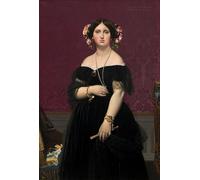 WYKUJMYTO Vintage Impressions sur Toile Art Murale Classique Art Imprimé Image Madame Moitessier par Jean Auguste Ingres Toile Paysage Peinture Pour la Décoration du Salon 60x90cm