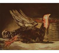WYKUJMYTO Vintage Impressions sur Toile Art Murale Classique Art Imprimé Image Nature morte d'une dinde morte et d'un panier en osier de Francisco De Goya Pour la Décoration du Salon 60x90cm