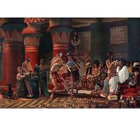 WYKUJMYTO Vintage Impressions sur Toile Art Murale Classique Art Imprimé Image Passe temps dans l'Egypte ancienne par Lawrence Alma Tadema Toile Paysage Peinture Pour la Décoration du Salon 60x90cm