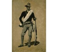 WYKUJMYTO Vintage Impressions sur Toile Art Murale Classique Art Imprimé Image Soldat américain de la guerre d'par Frederic Remington Toile Paysage Peinture Pour la Décoration du Salon 60x90cm