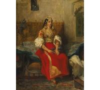 WYKUJMYTO Vintage Impressions sur Toile Art Murale Classique Art Imprimé Image Tanger juif en costume Dappart par Ferdinandeugene Delacroix Toile Paysage Peinture Pour la Décoration du Salon 60x90cm