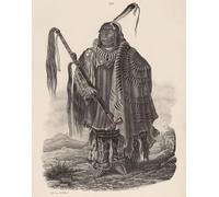 WYKUJMYTO Vintage Impressions sur Toile Art Murale Classique Art Imprimé Image un Indien Monitari de Karl Bodmer Toile Paysage Peinture Pour la Décoration du Salon 60x90cm