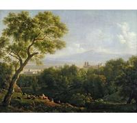 WYKUJMYTO Vintage Impressions sur Toile Art Murale Classique Art Imprimé Image Vue de Frascati par Jean Bidauld Toile Paysage Peinture Pour la Décoration du Salon 60x90cm