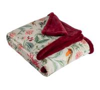 Wylder Beatrice Jeté de lit en Fausse Fourrure Motif Rouge-Gorge Multicolore 130 x 180 cm