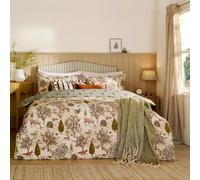 Wylder Fable Parure de lit réversible Motif Feuilles d'automne forêt Vert Saumon Lit Double