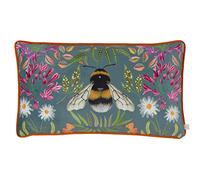 Wylder Nature House of Bloom Zinnia Bee Coussin rectangulaire Garni de Plumes