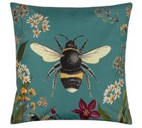 Wylder Nature Midnight Garden Bee Housse de Coussin d'extérieur Bleu Sarcelle 43 x 43 cm